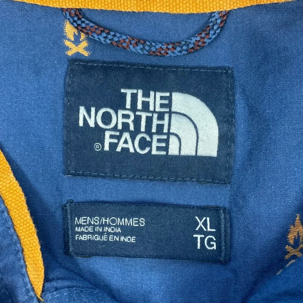 The North Face Blue Campfire Embroidered Button Down Shirt Mens XL